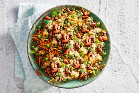 Quinoasalade met courgette en amandelen