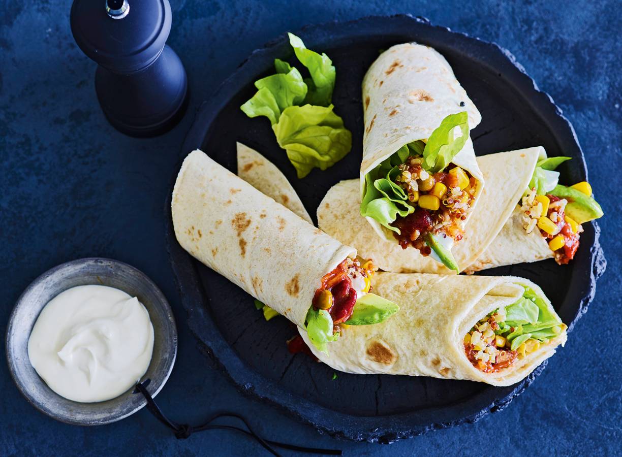 Rijkgevulde wraps met kidneybonen