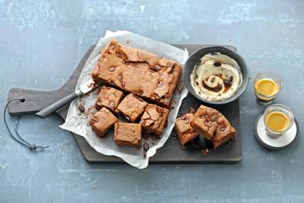 Koffiebrownies met espressoroom