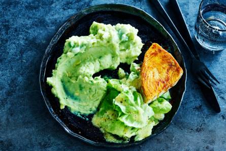 Gezonde aardappelpuree met spicy tonijnsteak