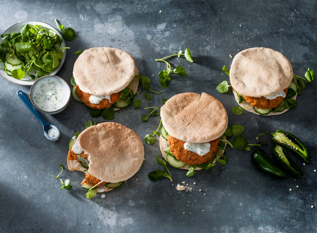Vegetarische zoete-aardappelburger