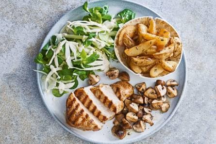 Gegrilde varkensribeye met gebakken aardappeltjes