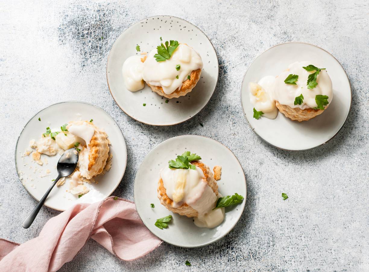 Aspergeragout in een pasteibakje