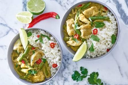 Thaise curry met bloemkoolrijst en visfilet