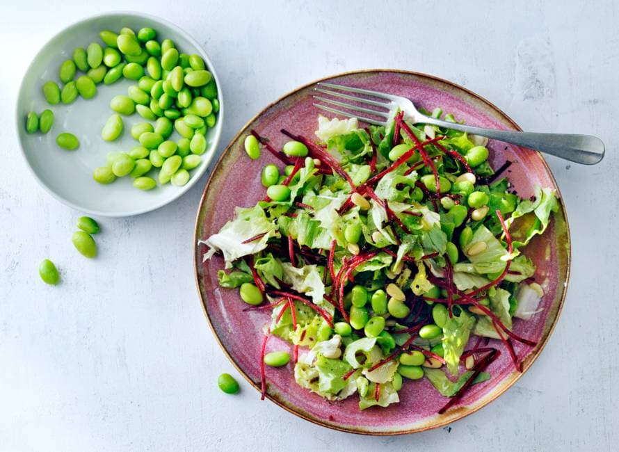 Oosterse salade met sojaboontjes en pijnboompitten Recept Ross Dobson's gegrilde venkel met kruidendressing Recept