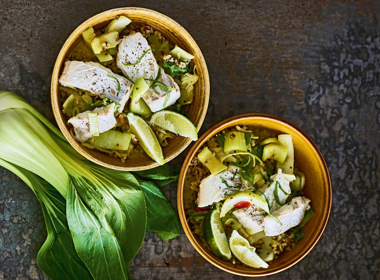 Groene curry met kabeljauw & Shanghai paksoi