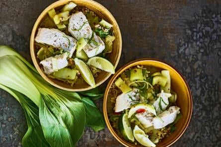 Groene curry met kabeljauw & Shanghai paksoi
