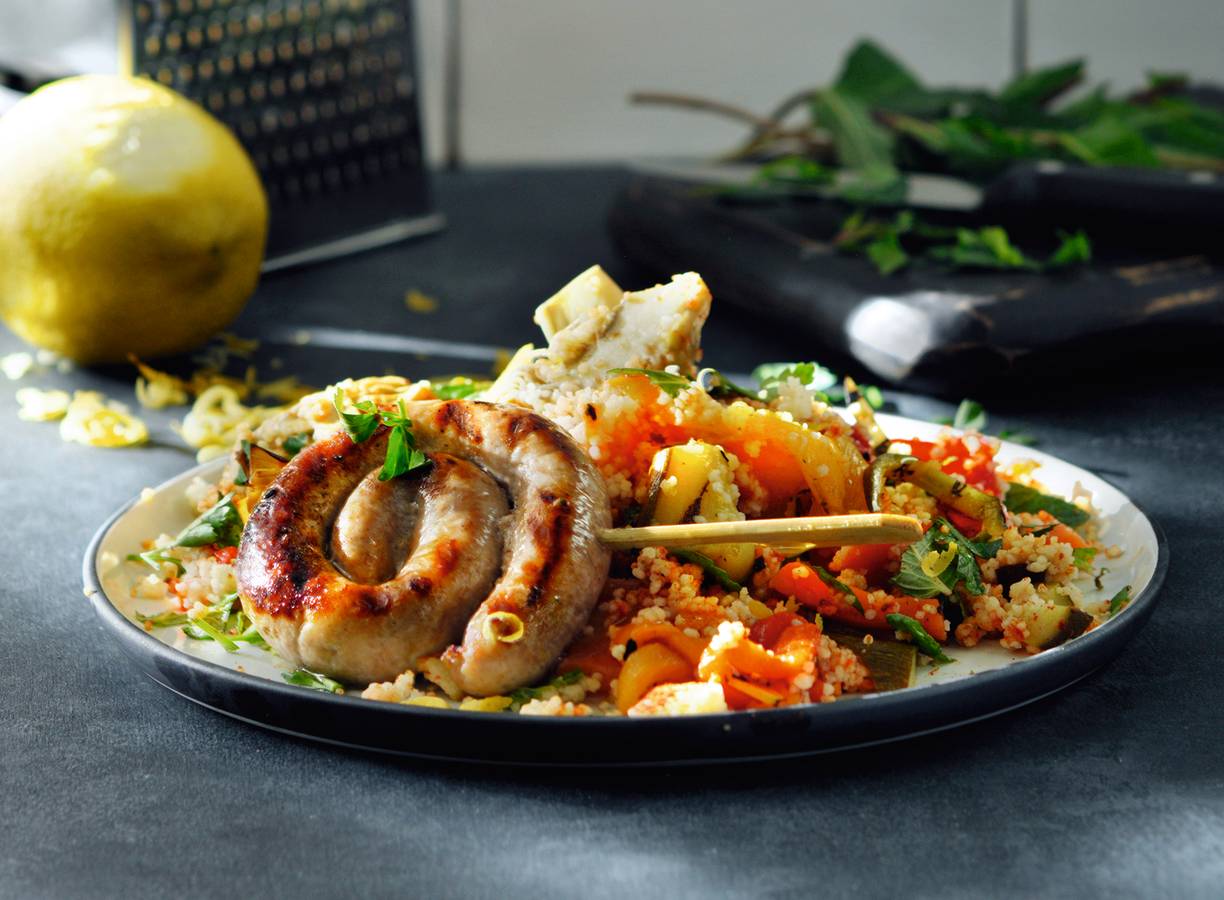 Couscoussalade met gegrilde groenten