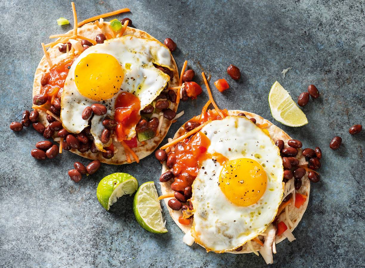 Gordita’s met kidneybonen en een gebakken eitje