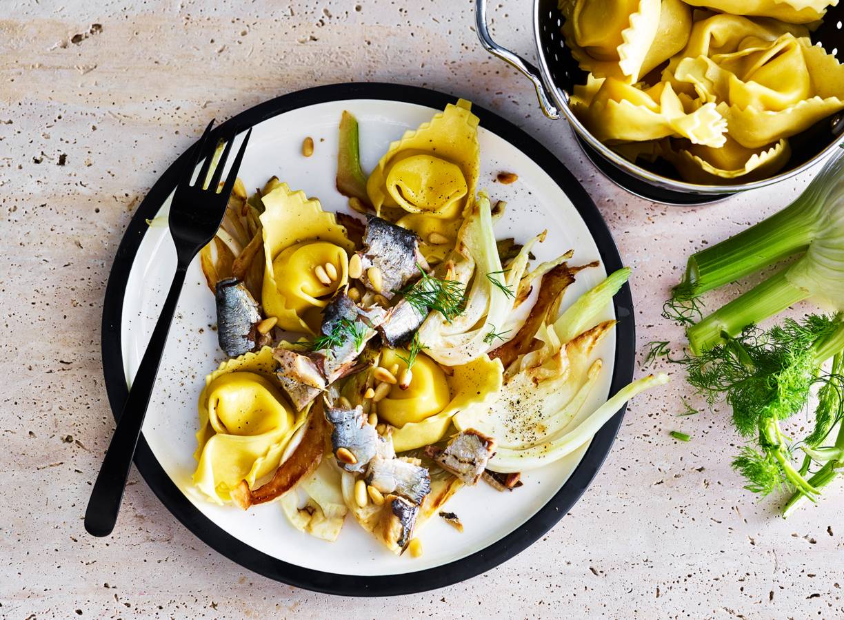 Tortelloni met venkel en sardines