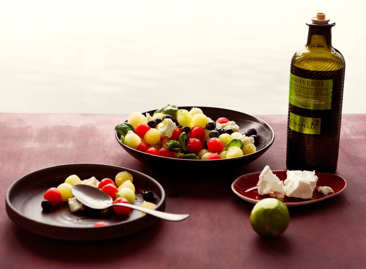 Meloensalade met geitenkaas