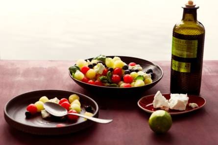 Meloensalade met geitenkaas