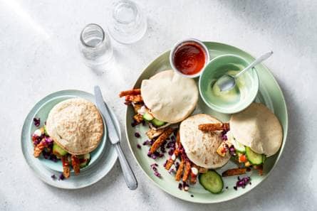 Vegan kebab van tofu en tempeh
