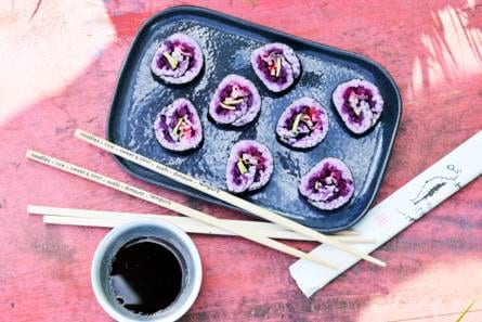 Paarse sushi