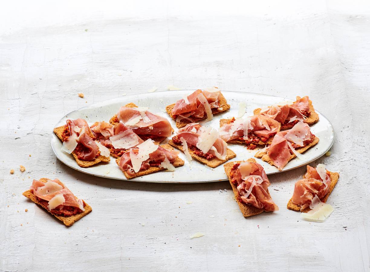 Toastje met serranoham en manchego