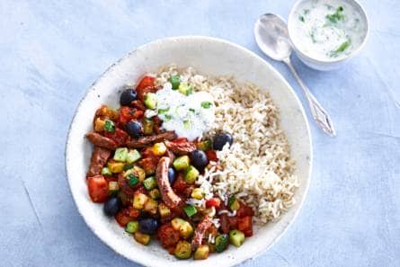Griekse runderschotel met homemade tzatziki