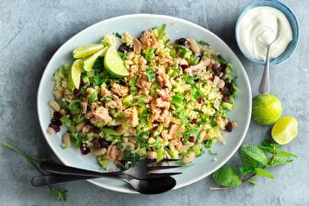 Parelcouscous met tonijn, limoen & verse kruiden