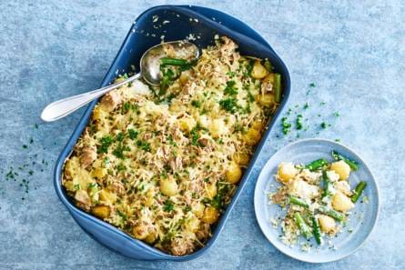 Ovenschotel met krieltjes, sperziebonen & tonijn