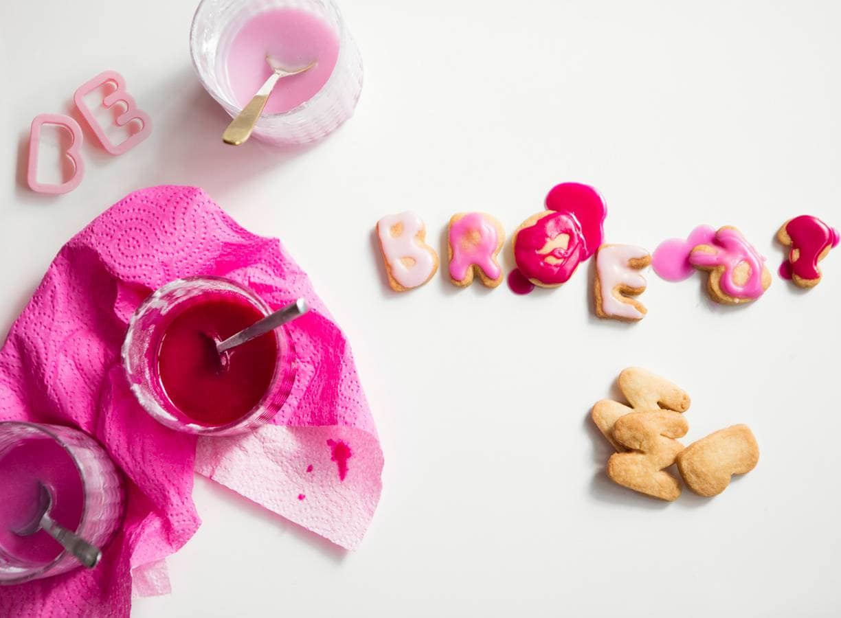Letterkoekjes met ombre glazuur