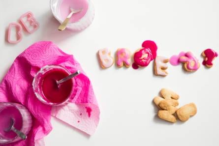 Letterkoekjes met ombre glazuur