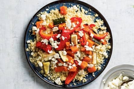 Couscous met feta en geroosterde groenten