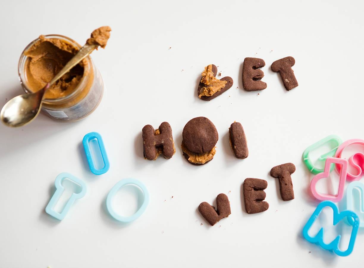 Dubbele chocoletterkoekjes met pindakaas