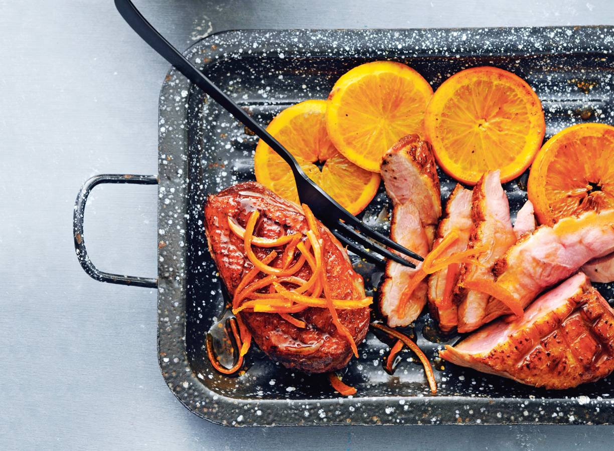 Eendenborst met sinaasappelsaus