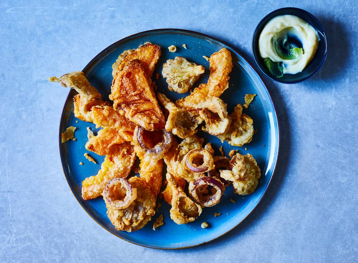 Tempura van herfstgroenten