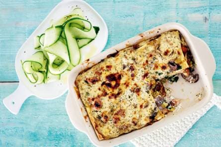 Rijkgevulde lasagne met kip en boerenkool