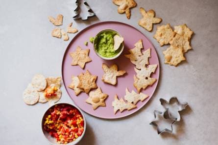 Volkorentortillachips met 2 dips