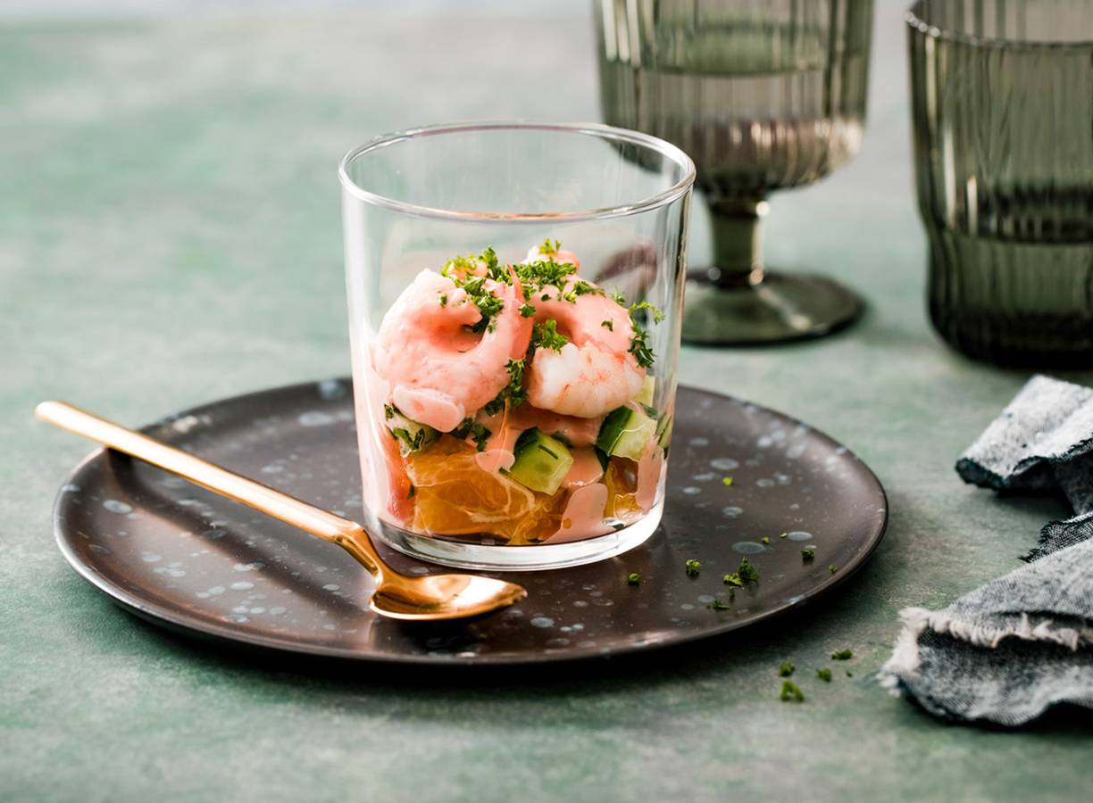 Eenpersoons garnalencocktail
