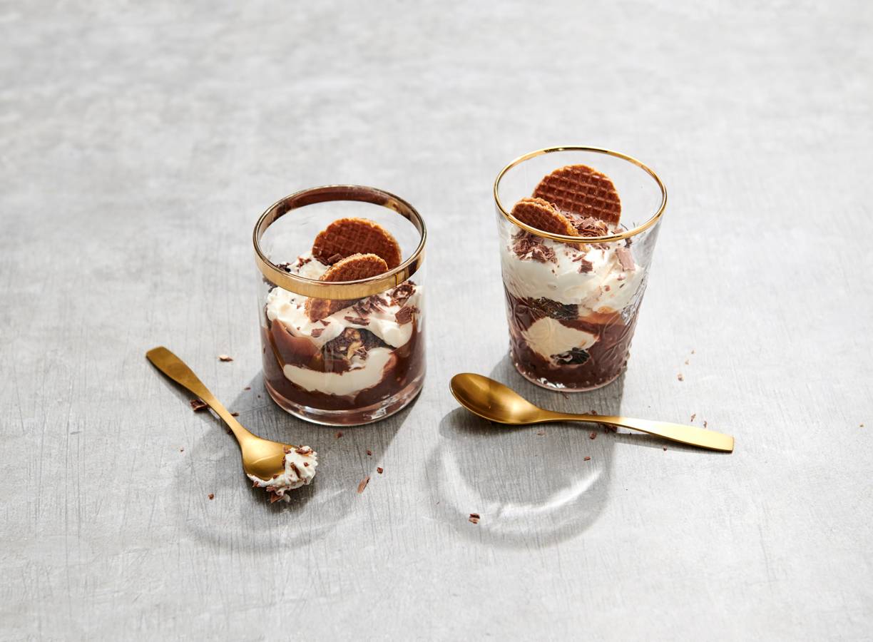 Stroopwafel-brownietrifle