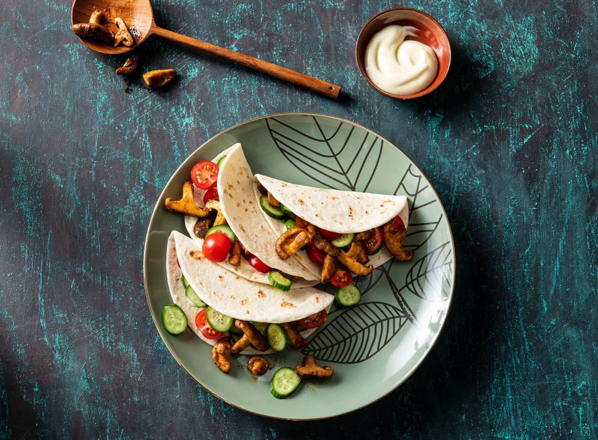 Shiitake-shoarma uit een gourmetpannetje