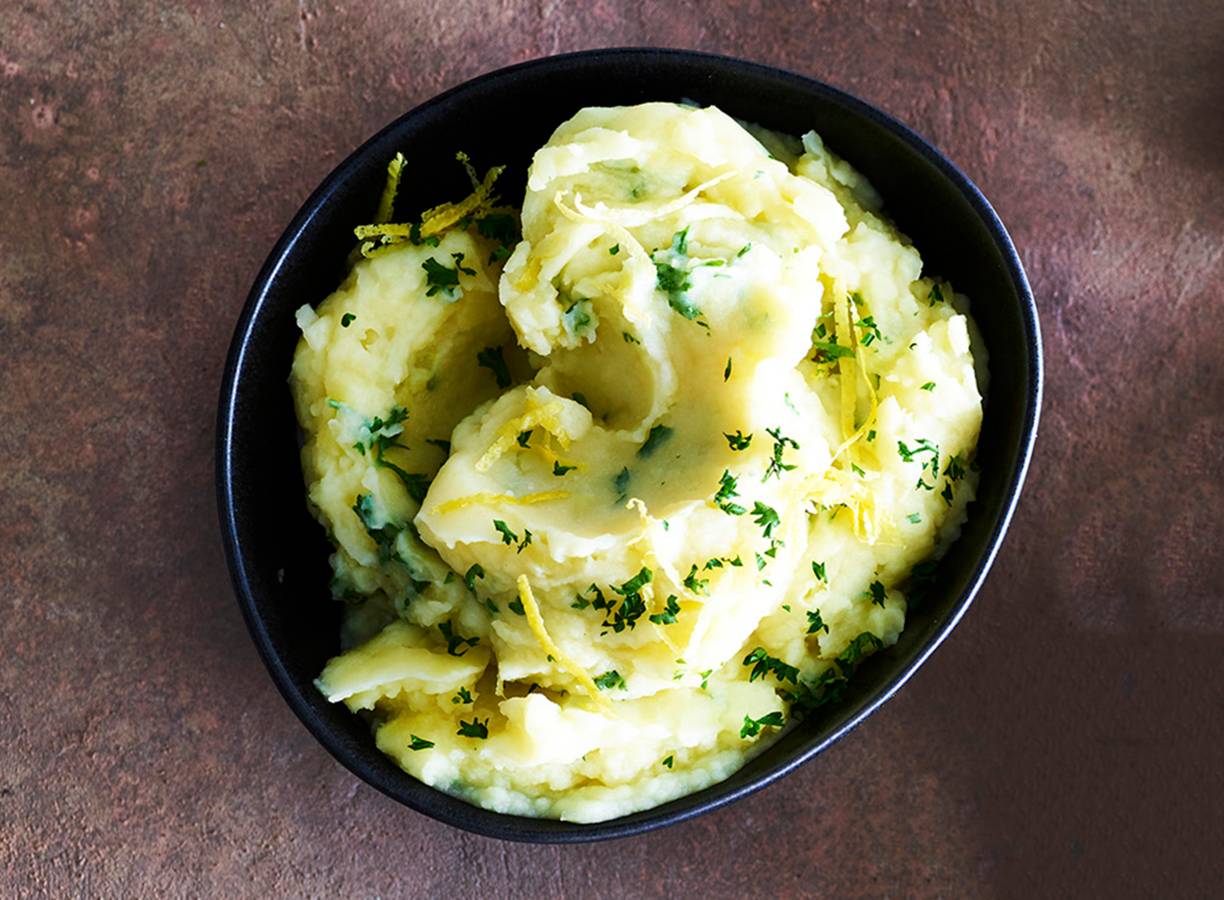 Romige aardappelpuree met peterselie & citroen