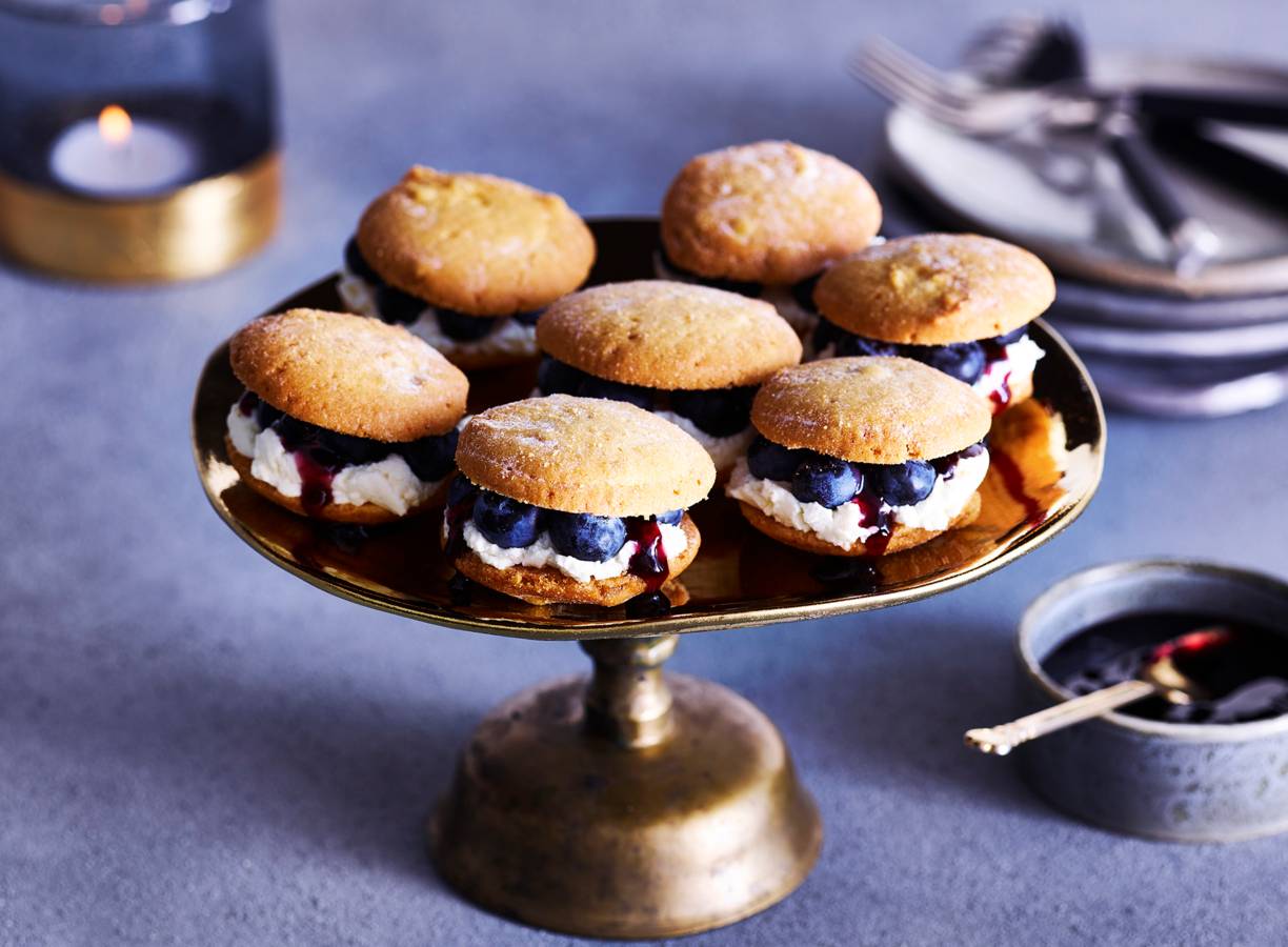 Butter lemon cookies met blauwe bessen