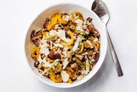 Paddenstoelenrisotto met paprika