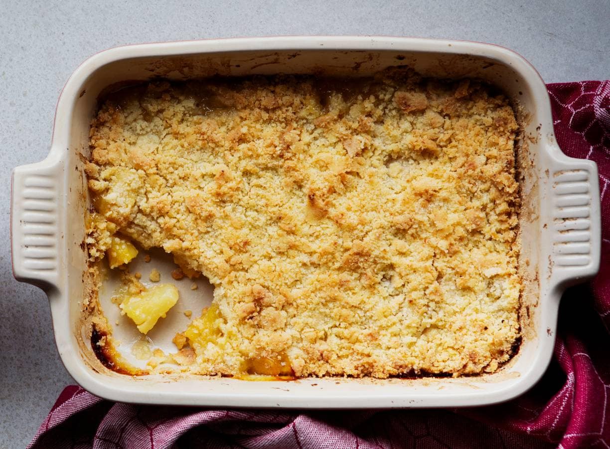 Ananascrumble met kokos en limoen