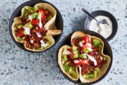 Tacobowl met kidneybonenchili