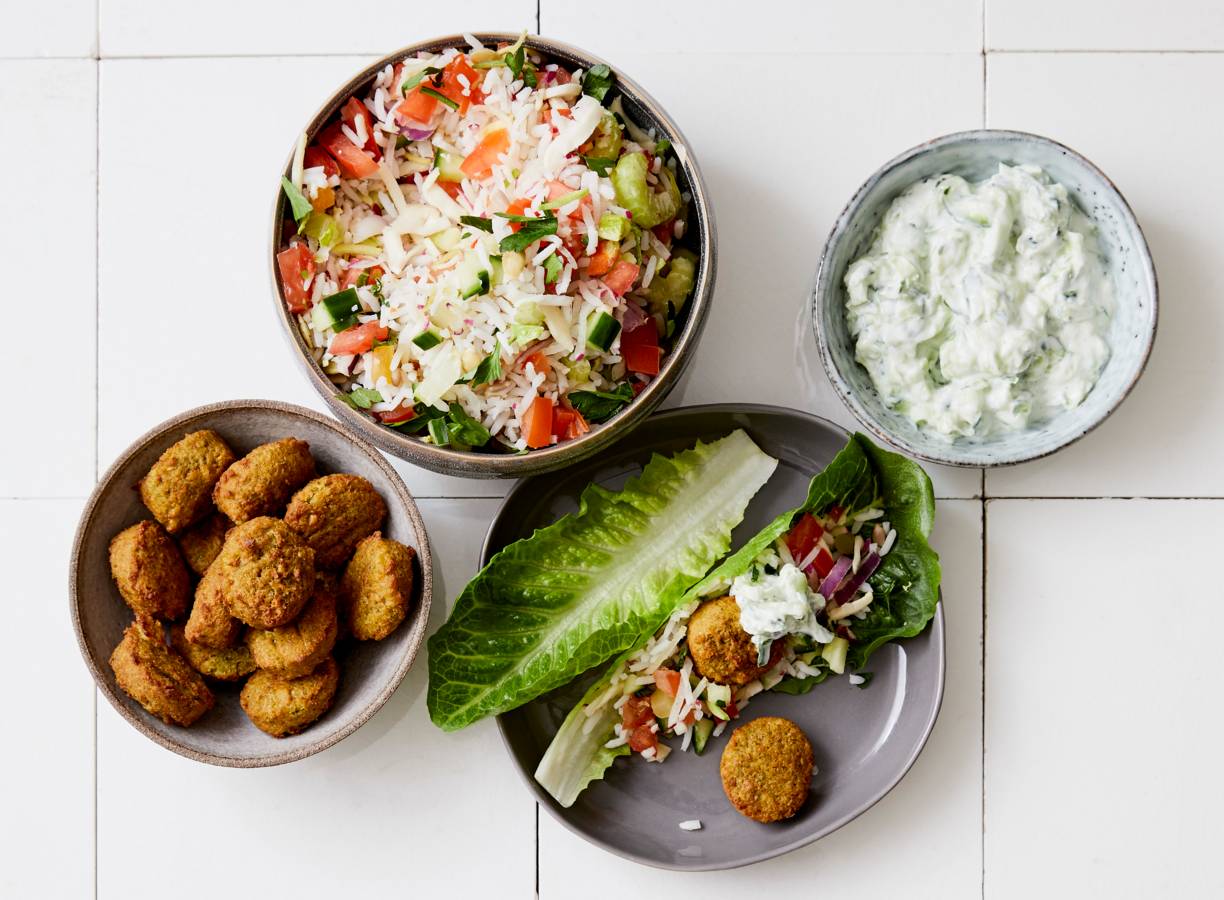 Falafelwraps met tzatziki