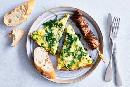 Frittata met lamsspiesen