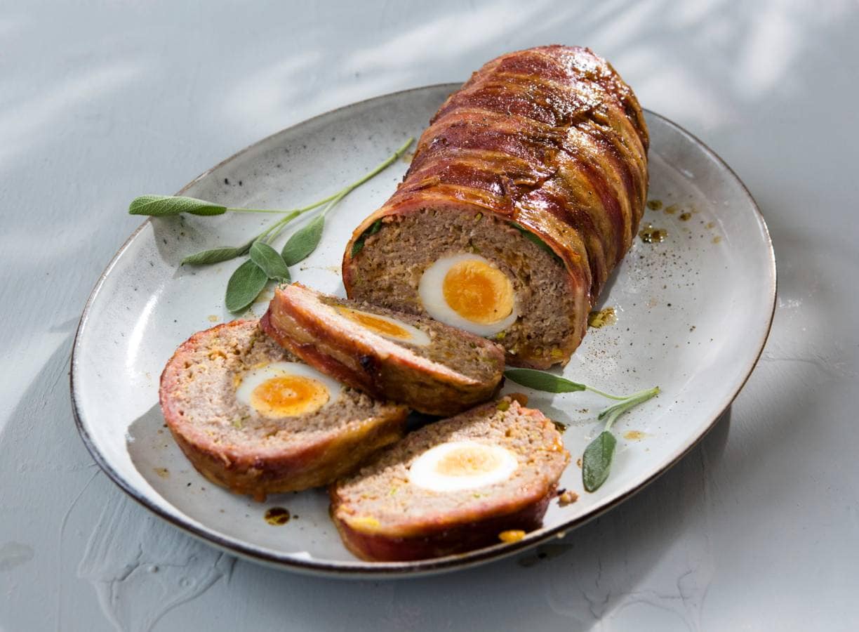 Meatloaf met verstopte eieren