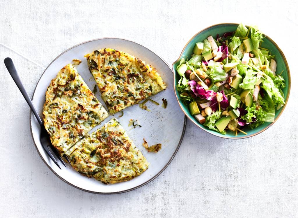 Preirösti & frisse sla met kip en noten