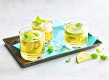 Bruisend alcoholvrij drankje met kruidige gember, frisse citroen en munt. Zomerser wordt 't niet!
