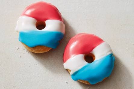 Rood-wit-blauwe donuts