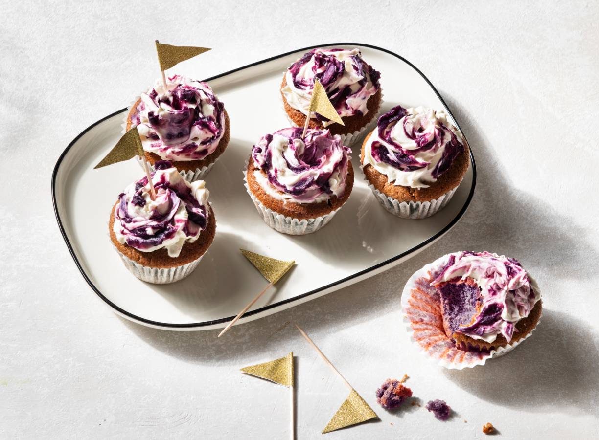 Ube cupcakes