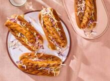 Garlic bread cheese hotdog