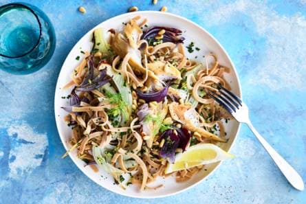Pasta met gerookte makreel met venkel & gremolata