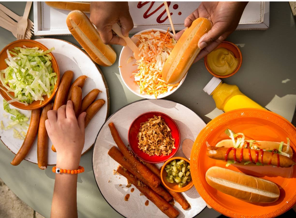 Hotdogbuffet met knakwortel