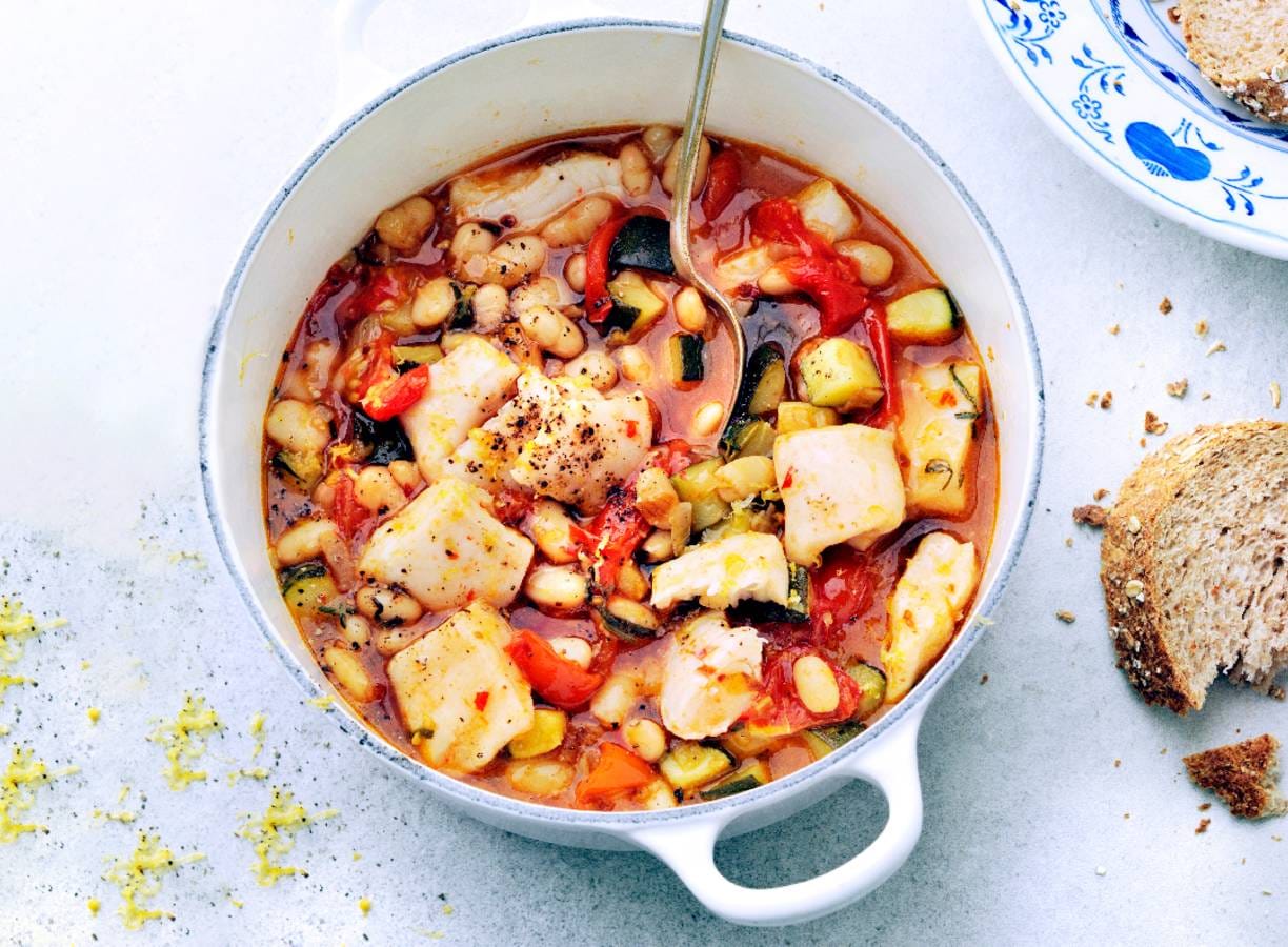 Zomerstoof met tomaat en pangasius