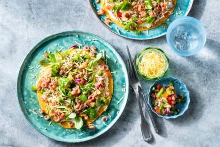 Worteltortilla’s met Hollandse garnalen